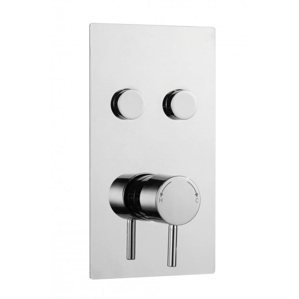 Twin Round Push Button Concealed Thermostatic Shower Mixer Valve
